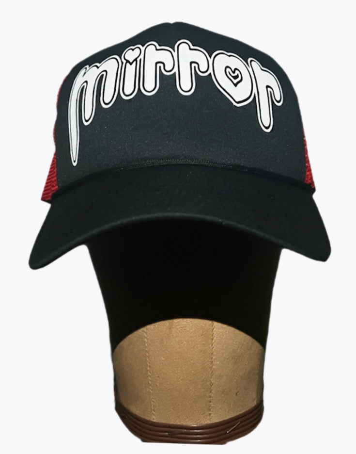 "Mirror Hearts" Trucker (Black-Red)