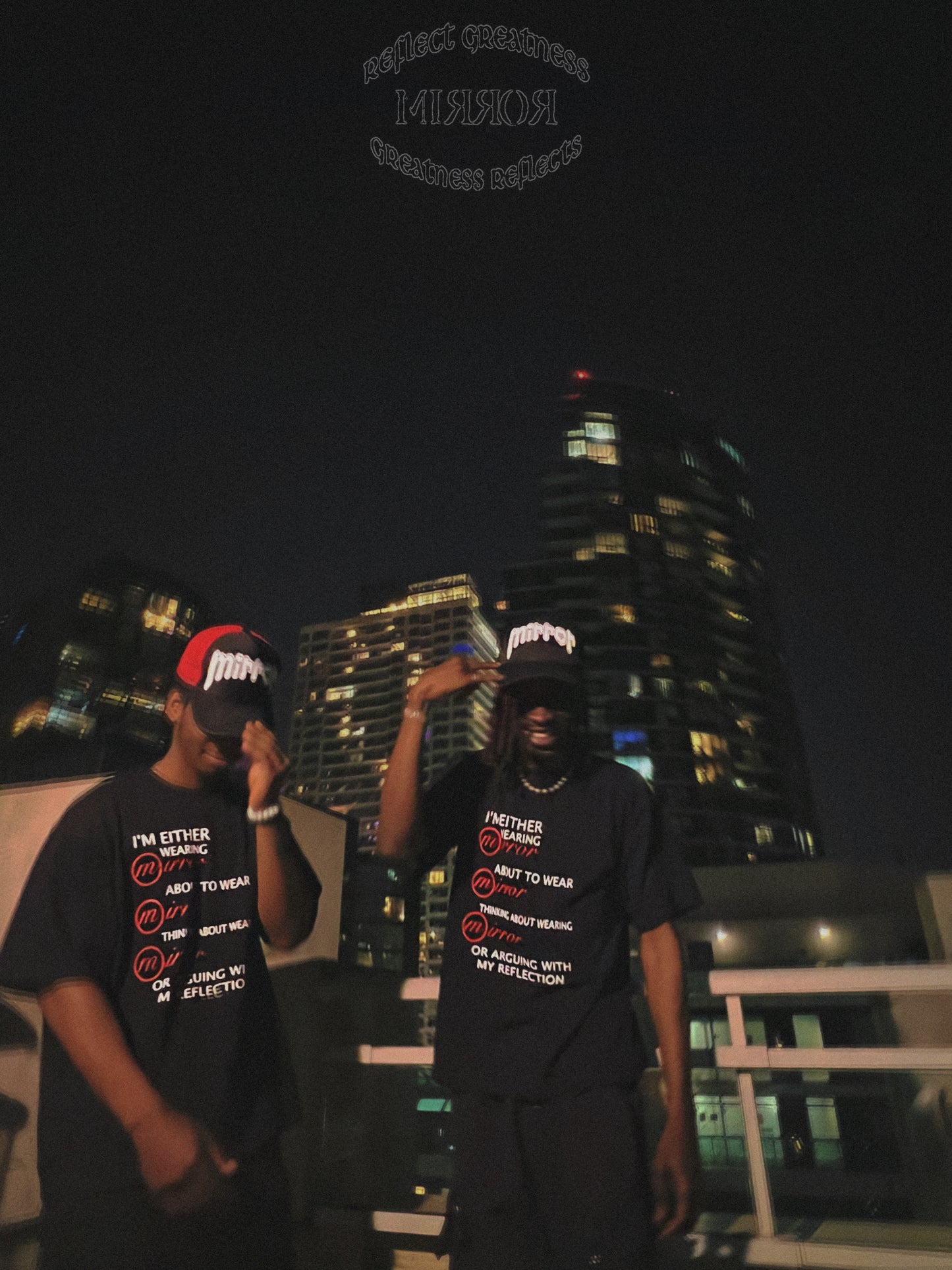 "Mirror Hearts" Trucker (Black-Red)