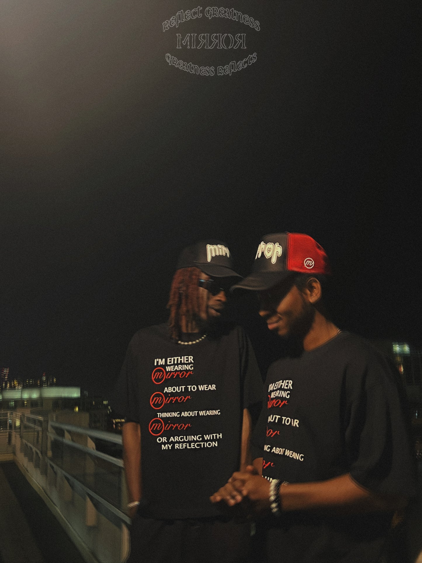 "Mirror Hearts" Trucker (Black-Red)
