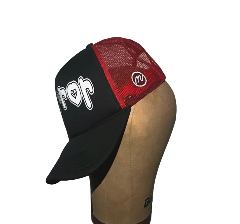 "Mirror Hearts" Trucker (Black-Red)